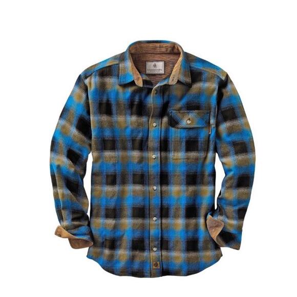 Legendary Whitetails Men's Buck Camp Flannel Shirt Sz XL Blue Plaid Button Up - Picture 1 of 2
